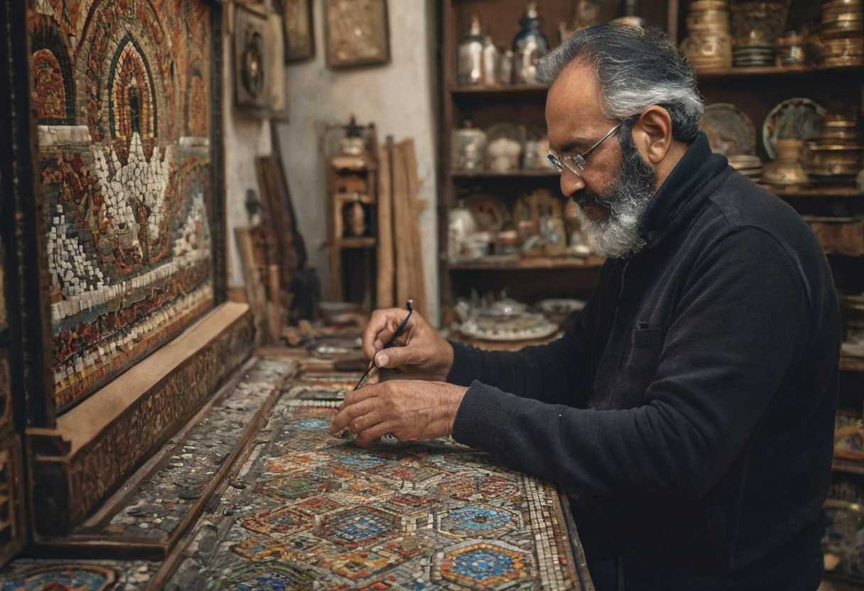 Exploration artistique dans l’atelier de Davis Saroni créateur de mosaïques à Istanbul